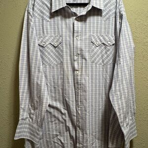 Panhandle Slim White and Blue Checkered Shirt